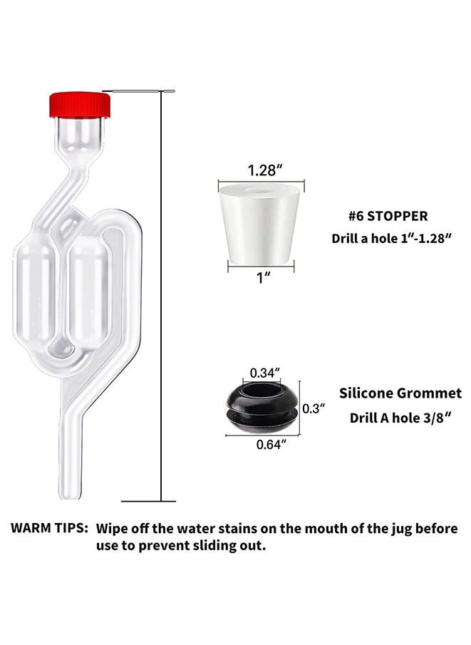 Muyixin Twin Bubble Airlock S With Stopper Grommets for Homebrew Carboy Stopper Fermenter Fermentation Seal Valve  - Image 2