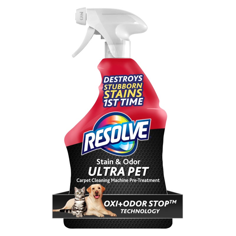 Resolve Ultra Pet Odor and Stain Remover Spray - Carpet Cleaner for Cat and Dog Urine and Poop, 32oz - Image 1