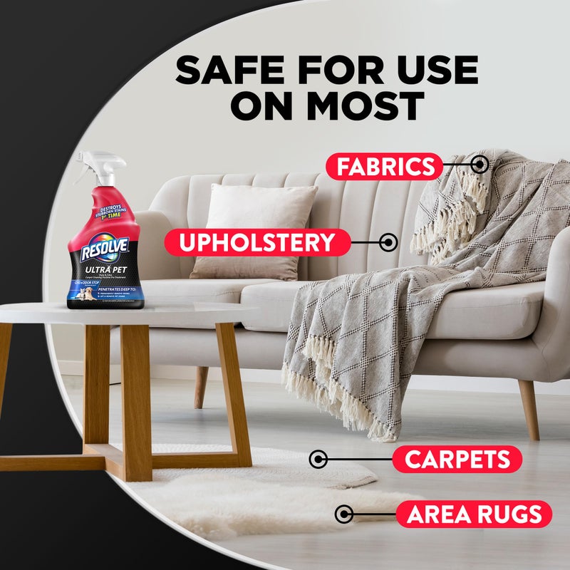 Resolve Ultra Pet Odor and Stain Remover Spray - Carpet Cleaner for Cat and Dog Urine and Poop, 32oz - Image 4