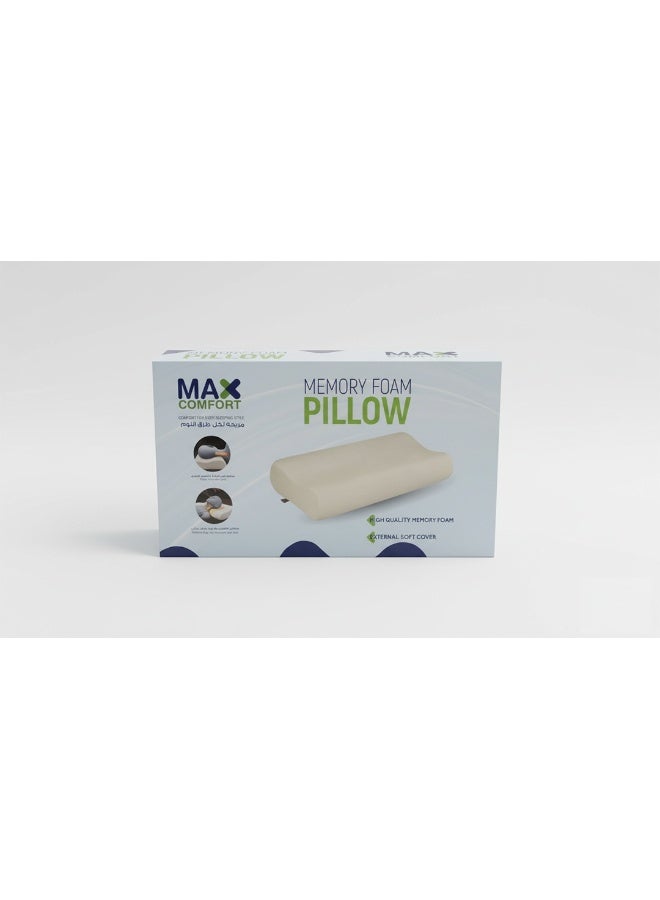 ماكس كمفورت مخدة طبية كونتور ميموري فوم لدعم الرقبة والفقرات العنقية,تصميم تشريحي متطور للنوم الصحي وتقليل آلام الرقبة والكتفين,لون رمادي,كبيره 60*35*13 - Image 4