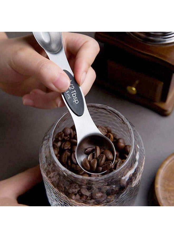 NutriChef 6-Piece Magnetic Measuring Spoon Set - Stainless Steel Stackable Dual Sided Nesting Teaspoon to Tablespoon For Dry & Liquid Ingredients, Stylish, Rustproof & Easy-to-Clean - NCMMS8 - Image 5