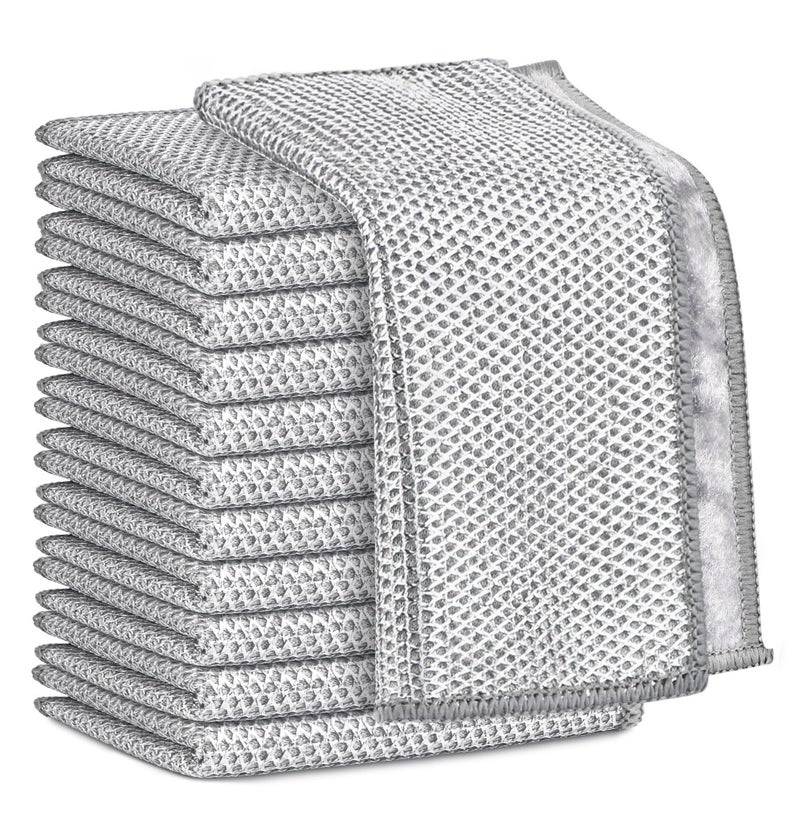 AIDEA Non Scratch Wire Dishcloth 12PK, Wire Dishwashing Rag for Wet and Dry, Dual Sided, Washable Dish Rags, Cleaning Pads Steel Scrubber for Cookware, Sinks, Dishes, Stove Tops, 7"Ã—8" - Image 1
