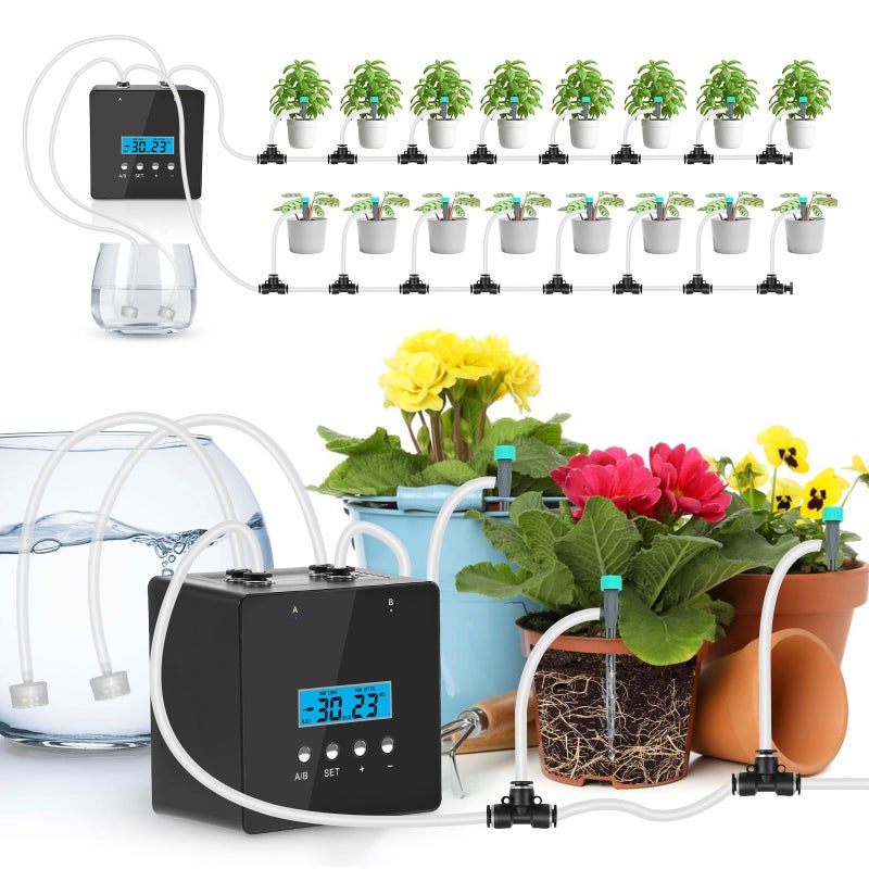 DAOTAILI Automatic Watering System for Potted Plants | Indoor Plant Waterer with Programmable Timer, Dual Self-Priming Pumps, Drip Irrigation Kit for Up to 20 Plants - Image 1