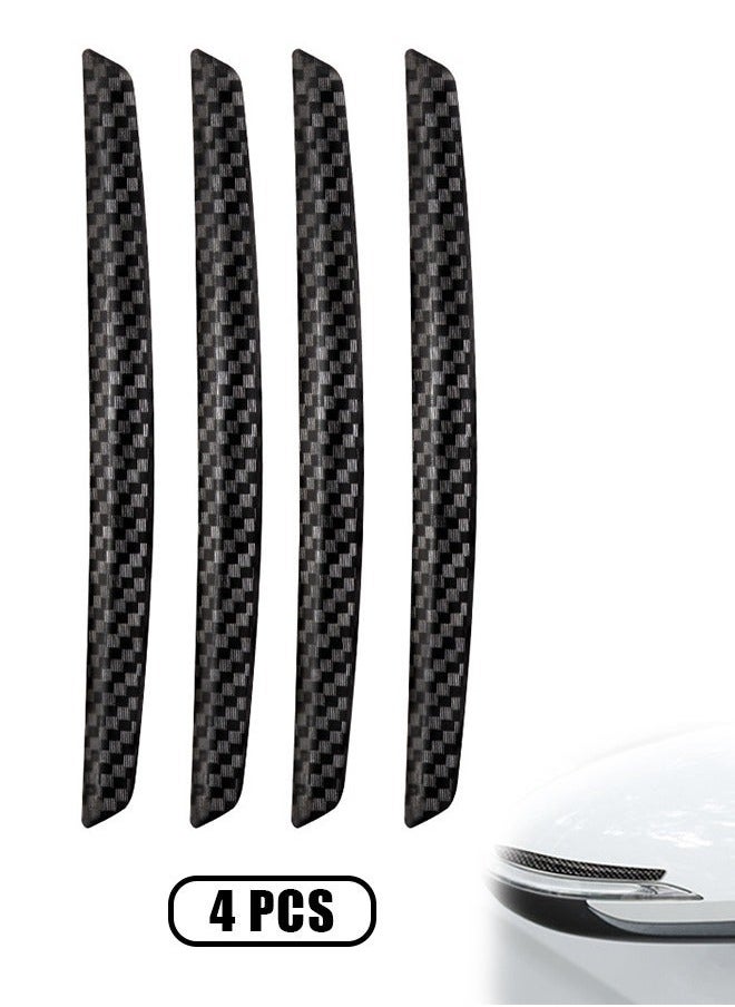Generic 4 Pcs Car Bumper Guard Protector Sticker, Carbon Fiber Car Front Rear Bumper Protector Strip, Universal Anti Scratch Bumper Protector Long Rubber Corner Guard Anti Collision Strip (Black)  - Image 1
