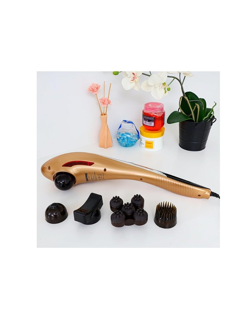 5-in-1 Infrared Body Massager with 5 Different Detachable Heads- GM86038, Black/Gold
