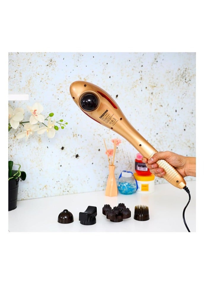 5-in-1 Infrared Body Massager with 5 Different Detachable Heads- GM86038, Black/Gold