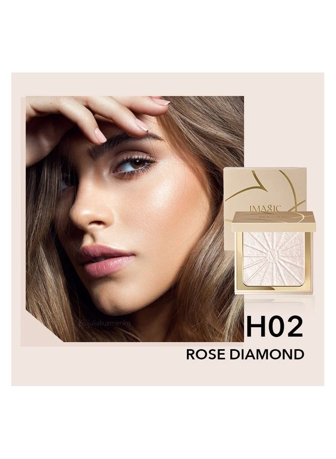 إيماجيك لوحة أحمر الخدود والهايلايتر اللامعة من IMAGIC | تضفي إشراقة طبيعية على البشرة | توهج قابل للبناء والدمج لجميع ألوان البشرة (H02 ROSE DIAMOND) - Image 1