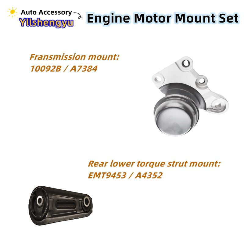Yllshengyu 4Pcs Engine Motor Mount Kit - Compatible with Nissan Rogue 2008-2013 & Rogue Select 2014-2015 2.5L 2WD, Replaces A7370 A7384 A4351 A4352 - Image 5