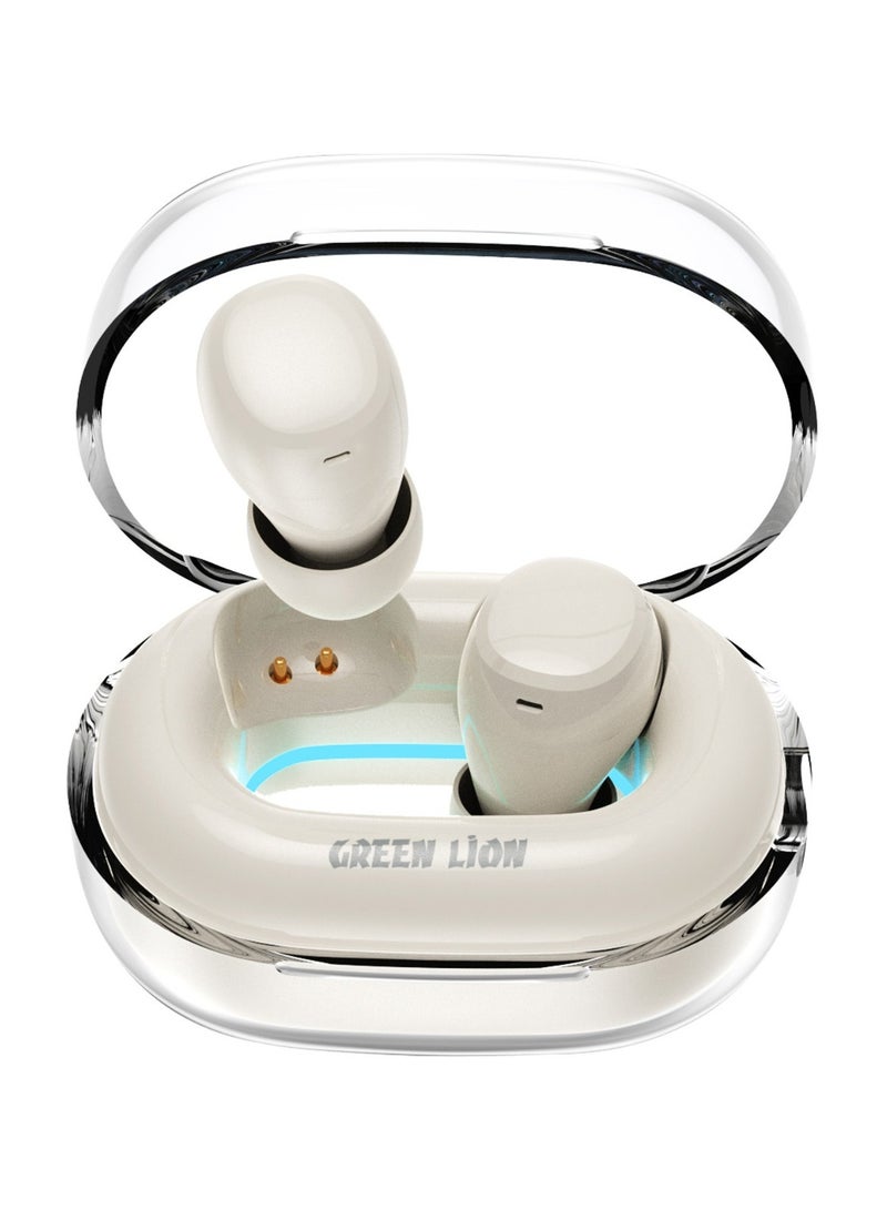 GREEN LION Denver True Wireless Earbuds with 3H Playtime & Voice Assistant / Bluetooth V5.4 / HiFi Sound / Built-in Microphone / IPX4 Waterproof - Beige - Image 1