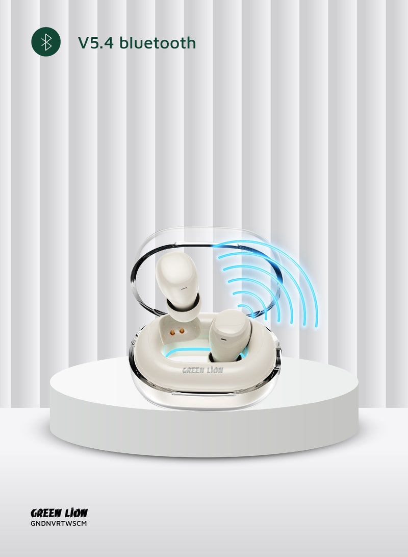 GREEN LION Denver True Wireless Earbuds with 3H Playtime & Voice Assistant / Bluetooth V5.4 / HiFi Sound / Built-in Microphone / IPX4 Waterproof - Beige - Image 4