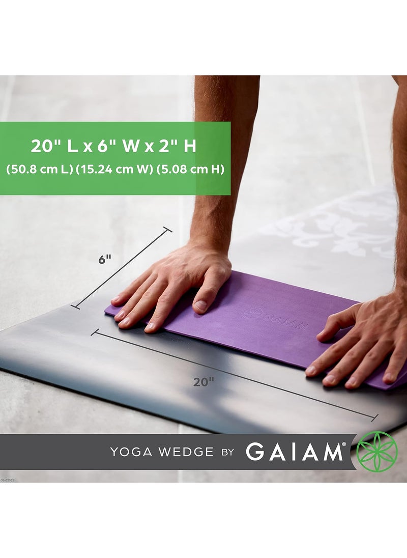 Gaiam Gaiam Yoga Block Wedge  Lightweight EVA Foam  Yoga Wedge for Wrist and Lower Back Support  Slant Board for Comfortable Yoga Poses and Angles 20 L x 6 W x 2 H Deep Purple  - Image 5