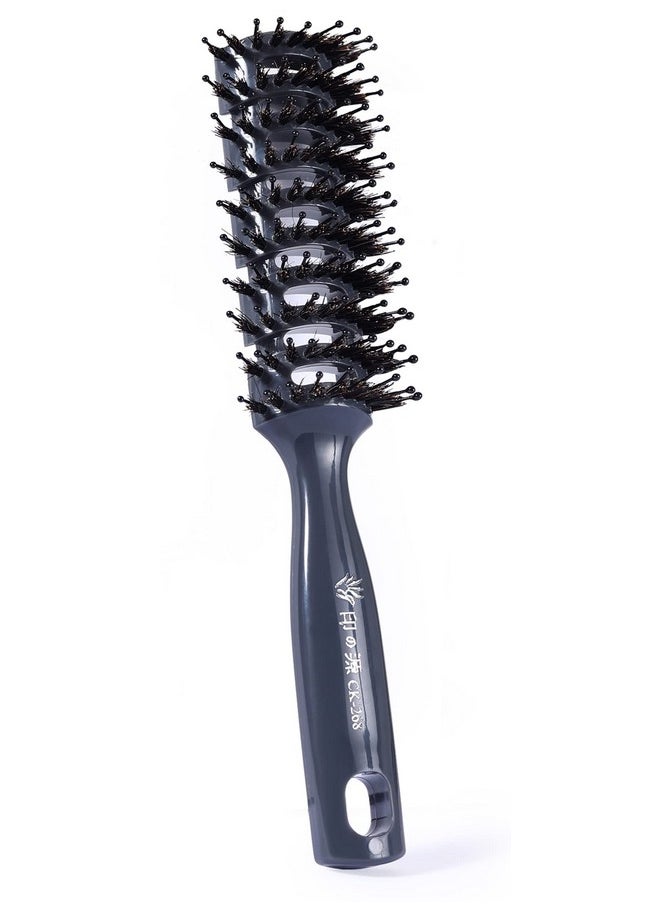 Perfehair Boar Bristle Vent Hair Brush For Men & Women Vented Hairbrush With Boar & Ball Tipped Nylon Bristles For Short Curly Straight Hair Blow Drying Quickly  - Image 1