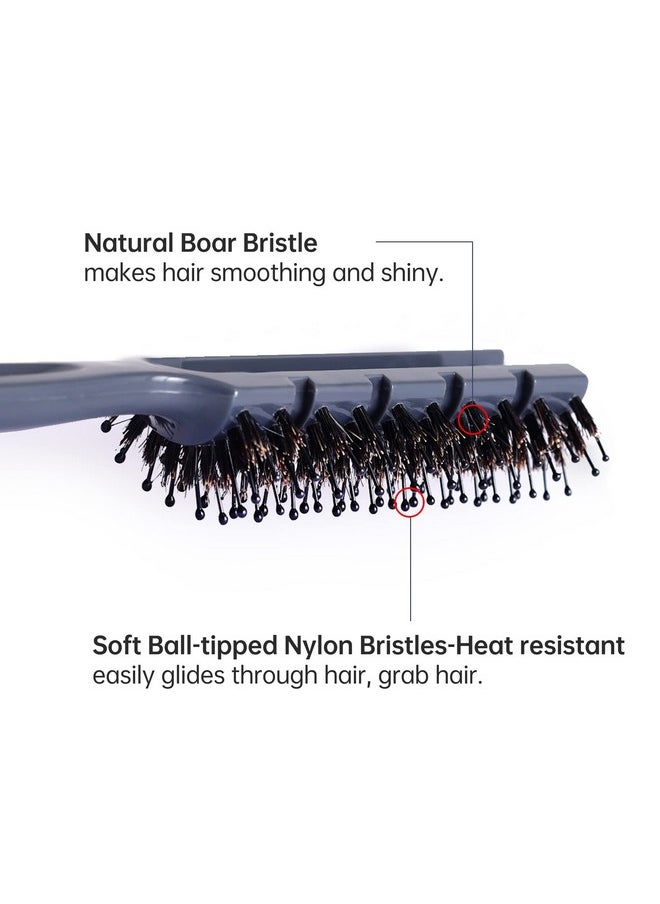 Perfehair Boar Bristle Vent Hair Brush For Men & Women Vented Hairbrush With Boar & Ball Tipped Nylon Bristles For Short Curly Straight Hair Blow Drying Quickly  - Image 5