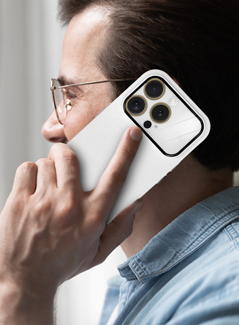 Hard Silicone Case Cover for Apple iPhone 14 Pro Max - Cover with Camera Protection Bumper - Auto Focus Design - White - Image 3