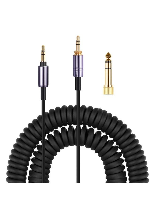 Suitable For Sony Earphone Cable WH-1000XM3 XM2 XM4/H900N H800 Spring Audio Wire-Colour:Black-Length:1.5m  - Image 1