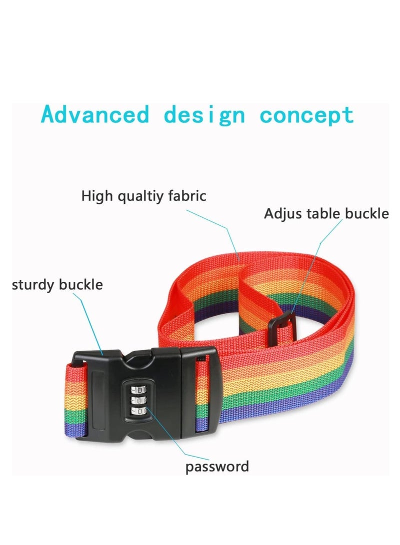 SOLARAE Luggage Strap Suitcase Belts Lockable Adjustable Travel Packing Belt Baggage Security Straps with Password Lock Clip and 2 Pcs Luggage Tags Labels Identifier 2 Pcs - Image 4