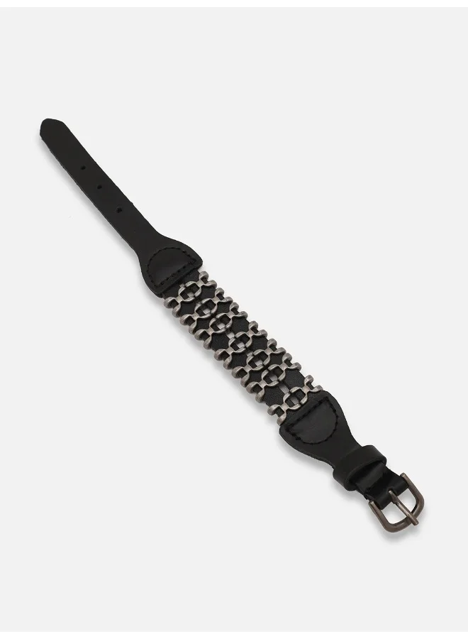 SOHI Trendy Casual Pu Leather Designer Artificial Bracelet Jewellery