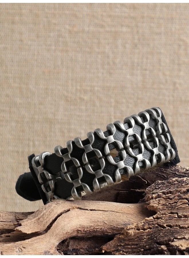 SOHI Trendy Casual Pu Leather Designer Artificial Bracelet Jewellery