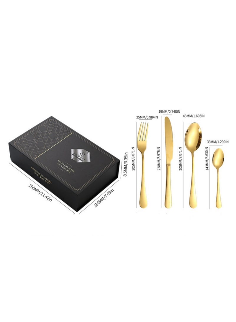 KUYING Stainless Steel Tableware Set Of 24 Pieces Western Knife Fork Spoon Set  - Image 2