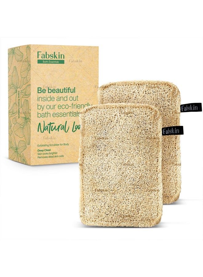 Fabskin Natural Organic Sun Dried Bath Loofah I Body Sponge Scrubber For Bathing ; For Men & Women I Organic Luffa For Bath Shower Skin Exfoliation (Pack Of 2) - Image 1