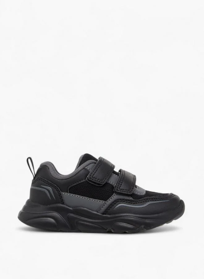 LBL by Shoexpress Mesh Textured Sneakers with Hook and Loop Closure