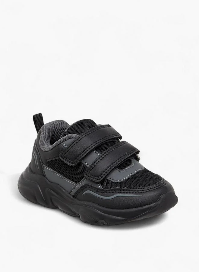 LBL by Shoexpress Mesh Textured Sneakers with Hook and Loop Closure