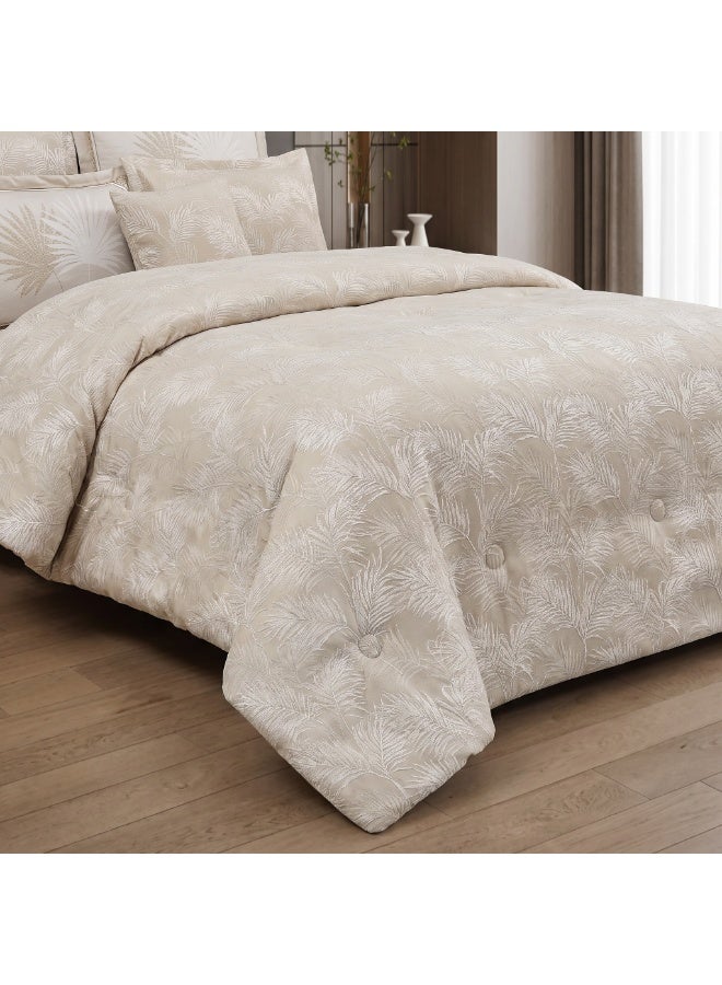 ShinyFlower Luxury Jacquard Comforter Set 7Pcs King Size, 400GSM Quilt Bedding Set with Fitted Sheet & Pillow Covers - Image 3