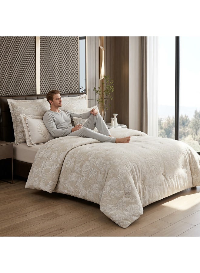 ShinyFlower Luxury Jacquard Comforter Set 7Pcs King Size, 400GSM Quilt Bedding Set with Fitted Sheet & Pillow Covers - Image 5