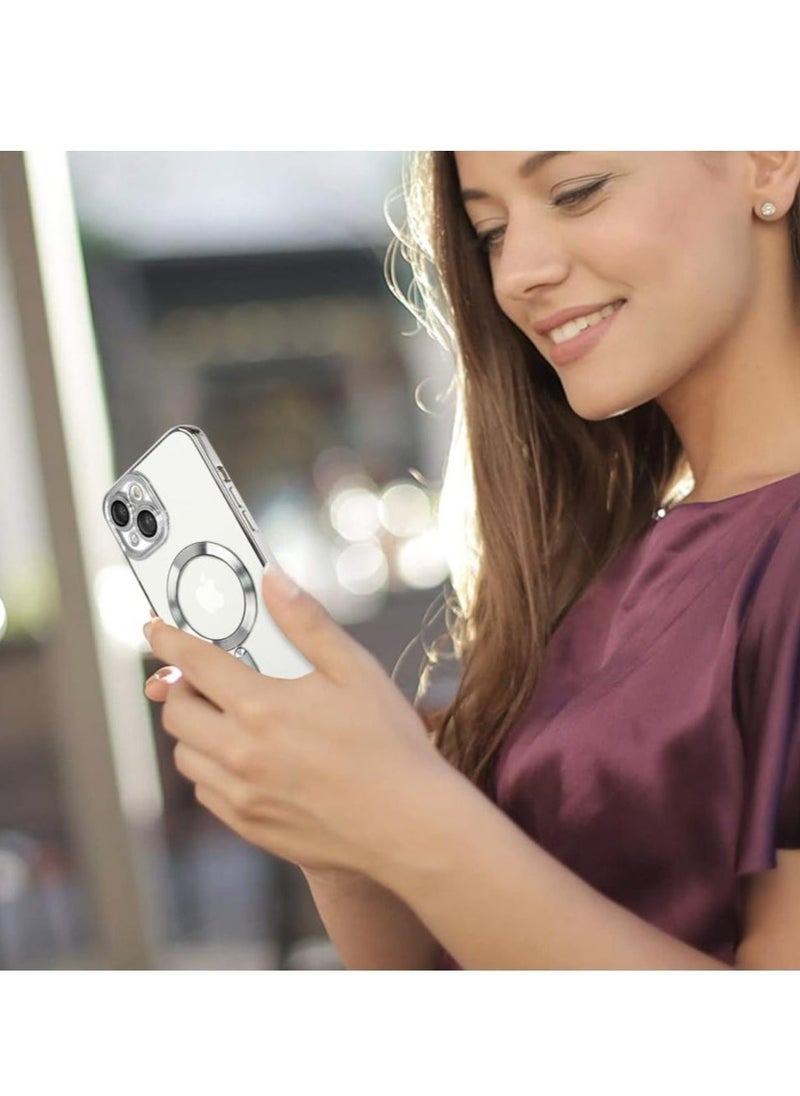 JAJEEK "iPhone 13 Case (6.1-Inch) with Camera Lens Protector – MagSafe Compatible, Electroplated Anti-Scratch Shockproof Slim Cover for Men & Women (Silver)" - Image 3