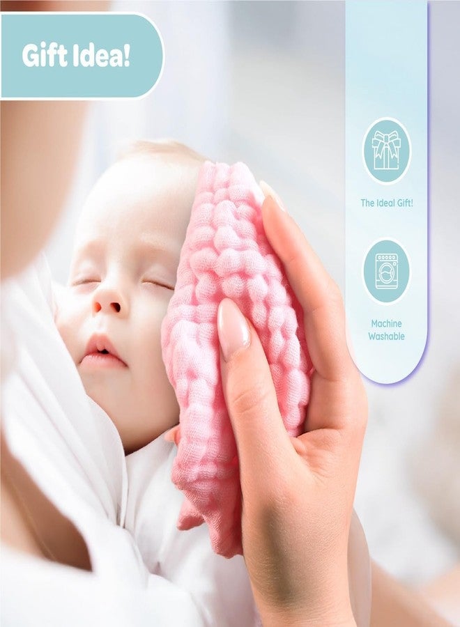 Closecret 5 Pack Baby Muslin Washcloths for Unisex 100% Cotton Wash Cloth Set for Baby Face Body Comfy and Soft for Newborn Infants Kids Girls and Boys (Multi 03) - Image 4