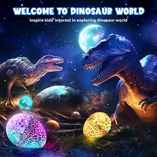STRAWBETTER Dinosaur Egg Night Light Toys 2-in-1 Dino & Star Projector for Kids 3-5 6 7 8 9 10 Year Old Boy Girls Nights Lights Lamp Boys Christmas Birthday Gifts for Kid Age 3-12 Stocking Stuffers - Image 2