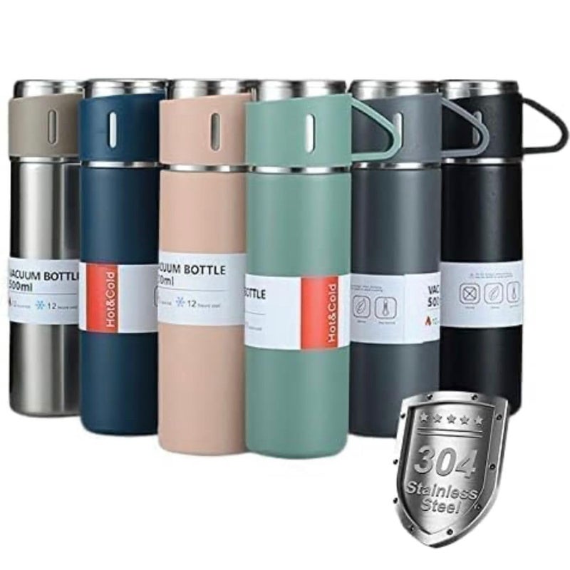 Generic Digital Wave Stainless Steel Thermo 500ml169oz Vacuum Insulated Bottle with Cup for Coffee Hot Drink and Cold Drink Water FlaskMulticolor  - Image 2
