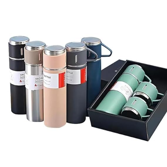 Generic Digital Wave Stainless Steel Thermo 500ml169oz Vacuum Insulated Bottle with Cup for Coffee Hot Drink and Cold Drink Water FlaskMulticolor  - Image 5