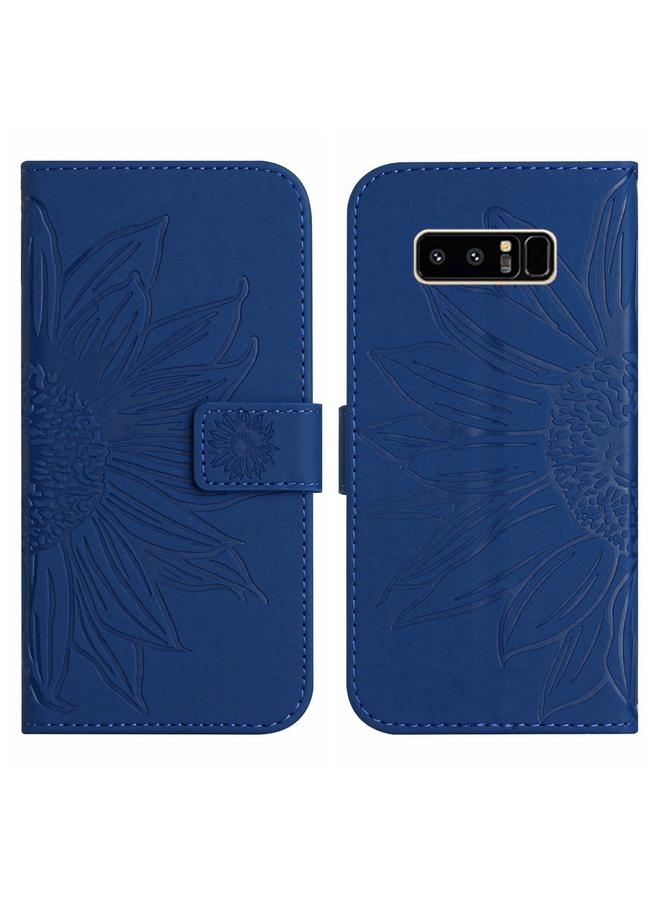 اس-توب جراب لهاتف Samsung Galaxy Note 8 مصنوع من الجلد بتصميم زهرة الشمس مع حبل تعليق - Image 2