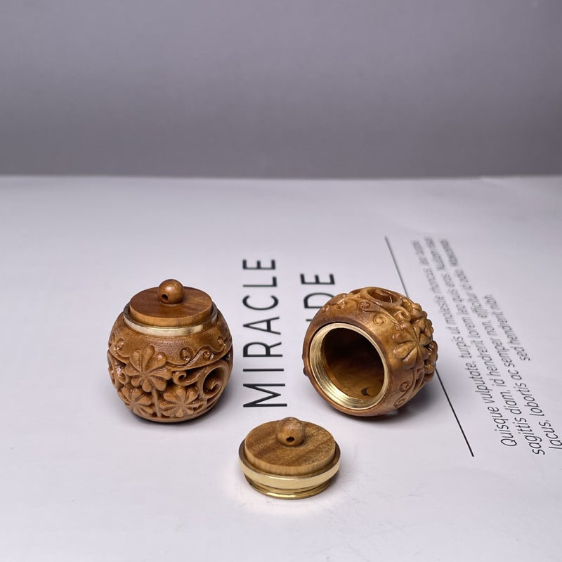 Traditional Wooden Peony Lotus Scented Pendant 7. Green Sandalwood Narcissus Lantern 