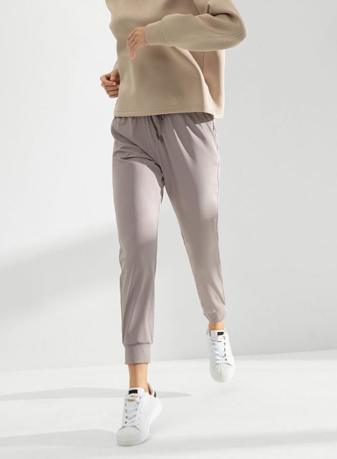 AJISAI Women's Joggers Pants with Pockets Drawstring Sweatpants for Running Workout Lounge Wear, Cloud, XL - Image 3
