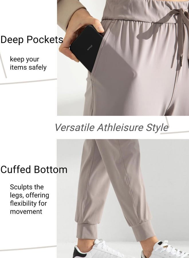 AJISAI Women's Joggers Pants with Pockets Drawstring Sweatpants for Running Workout Lounge Wear, Cloud, XL - Image 4