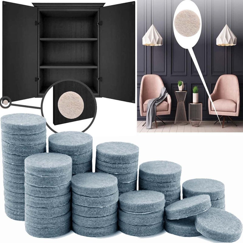 DIY Crafts DIY Crafts 2 INCH Grey, 50 Pcs, Felt Furniture Pads - Felt Pads Floor Protector - Chair Felts Pads for Furniture Feet Wood Floors - Best Furniture Pads for Hardwood Floors - Protect Hard Floors (50, 2 INCH)  - Image 1