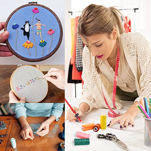SHRJ Sewing Threads Kits, All Purpose 100 Color Spools Polyester Thread Quilting Thread Assortment for Hand Machine Sewing Embroidery - Image 5