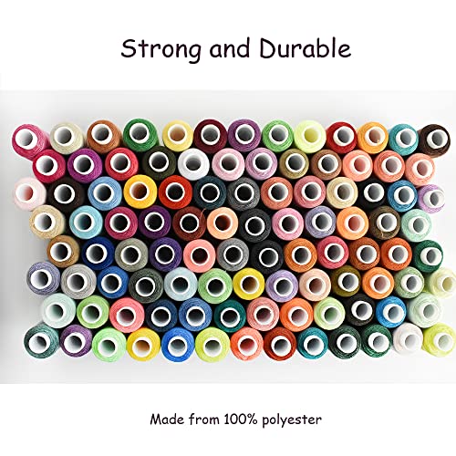 SHRJ Sewing Threads Kits, All Purpose 100 Color Spools Polyester Thread Quilting Thread Assortment for Hand Machine Sewing Embroidery - Image 4