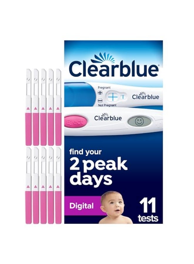 Testors Digital Ovulation and Pregnancy Test – Find Your 2 Peak Days, 10 Digital Ovulation Tests and 1 Rapid Detection Pregnancy Test, Try The Free Period & Cycle Tracker App - Image 1