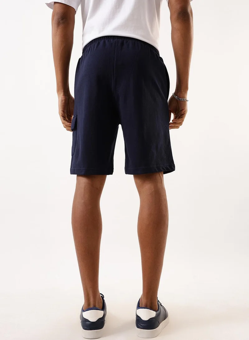 دينيس لينغو شورت رجالي مريح من تيري بلون كحلي بطول الركبة