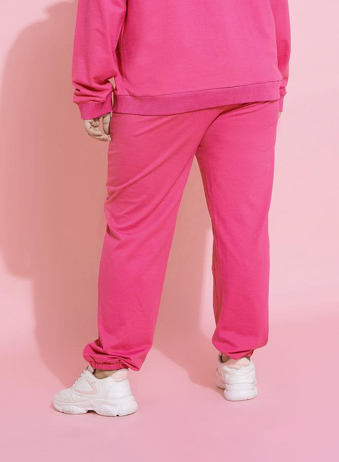 SASSAFRAS Plus Size Pink Chicago Print Jogger - Image 5