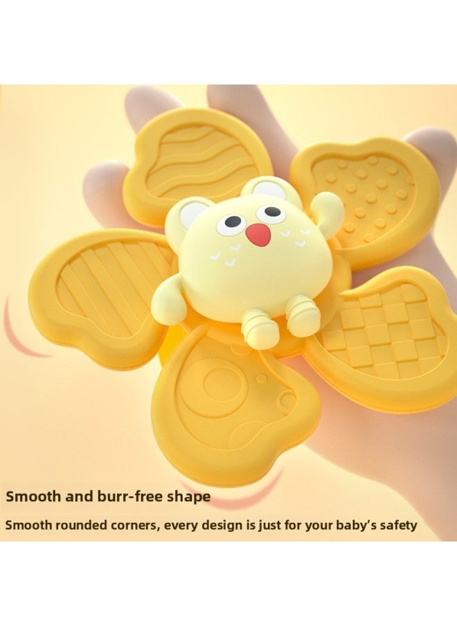 Baby Sucker Turning Fun Cartoon Flower Fingertip Spinning Top Children Infant Bathing Water Toys-Color:Sucker Turn Music (3 Color Box)  - Image 4