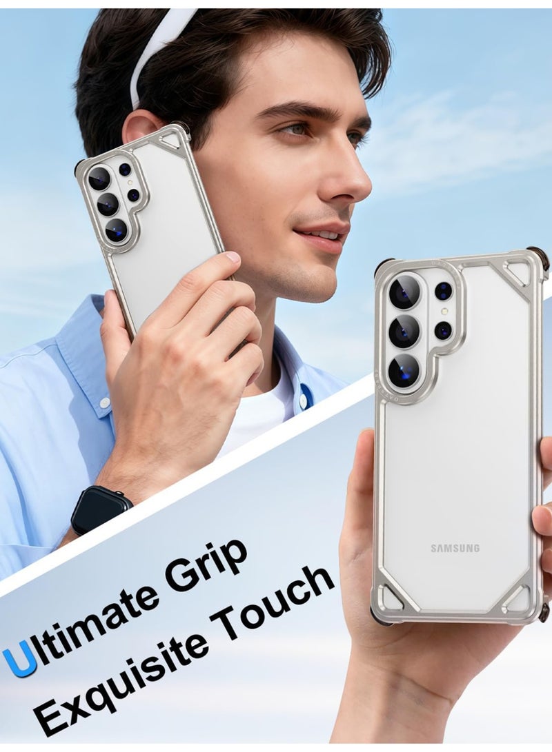 Oatsbasf for Samsung Galaxy S26 Ultra Case, No Back Design, Aluminum Metal Frame, 4 Corner Shockproof Protection, Natural Titanium - Image 2