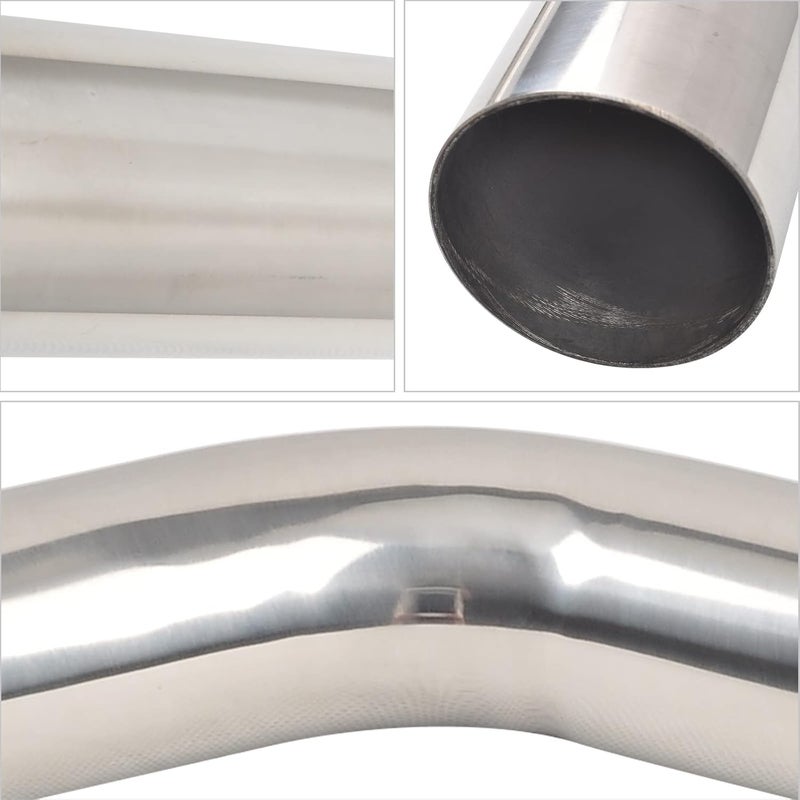 FGJQEFG 3 Inch 45 Degree DIY Custom Mandrel Exhaust Pipe Tube, T304 Stainless Steel, 2PCS - Image 3