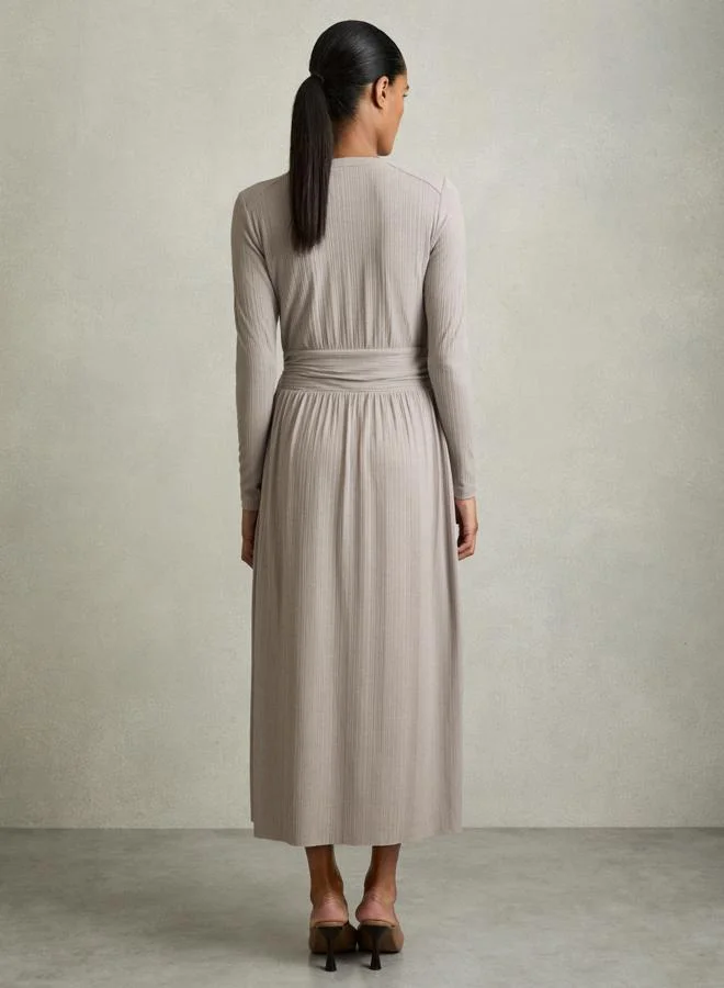 REISS Ribbed Midi Dress