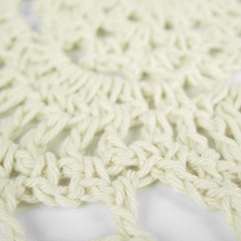 كيلوفلاي كيلوفلي كروشيه كوتون دانتيل طاولة المفارش المتفارق المتفارق الحزمة 4pc الأزهار البيضاء - Image 2