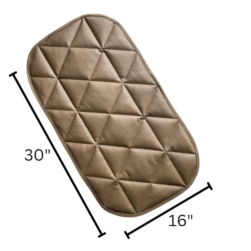 Uniklook Quilted Padded Vegan Leather Portable Changing pad Mat  Play mat Baby Toddler Infant by Uniklook  Baby Diaper  Tummy Time Mat Crawling Play Time  Waterproof Baby Infant Floor Mat 16x30 Tan - Image 2