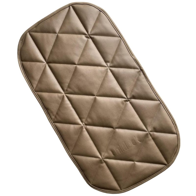 Uniklook Quilted Padded Vegan Leather Portable Changing pad Mat  Play mat Baby Toddler Infant by Uniklook  Baby Diaper  Tummy Time Mat Crawling Play Time  Waterproof Baby Infant Floor Mat 16x30 Tan - Image 1
